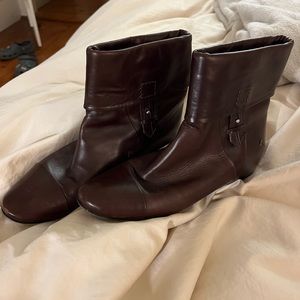Costume National brown leather booties size 5.5